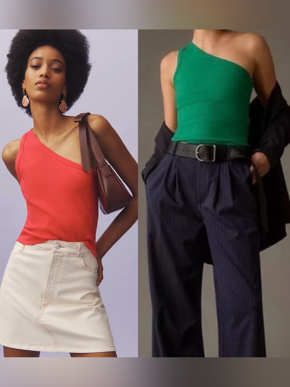 BUNDLE Anthropologie Pilcro The Zeda Ribbd One Shoulder Tops XXS / XS